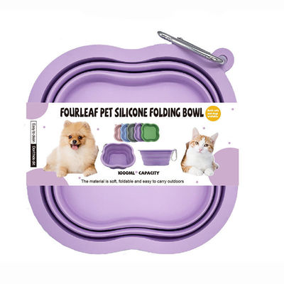 Cuvette pour chien de compagnie de 500/1000 ml de capacité de silicone portable et écologique