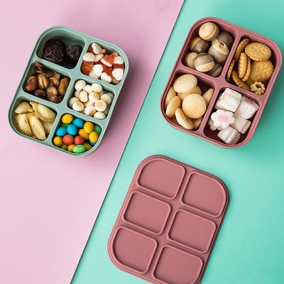 Contenant de stockage de nourriture pour bébés en silicone Forme rectangulaire Micro-ondes sans danger sans BPA Reutilisable