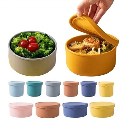 Cuisine rangement des aliments boîte à lunch en silicone ronde Boîte à Bento sans BPA et à conserver fraîche