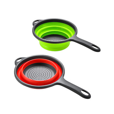 Outils de cuisine panier ronde colander pliable évier fileteur ensemble avec poignée PP TPR