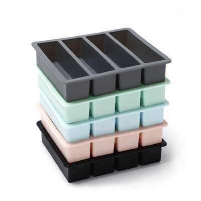 4 grilles multicolores plateaux à glaçons moules en silicone de qualité alimentaire 17*14.3*3.6cm