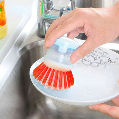 Brosse de nettoyage de cuisine avec poignée ABS Dispensateur de savon en plastique Brosse à vaisselle