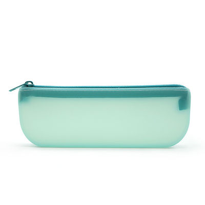 19*7*2.8cm Outils de stylo pour étudiants Sac de rangement en silicone avec logo personnalisé