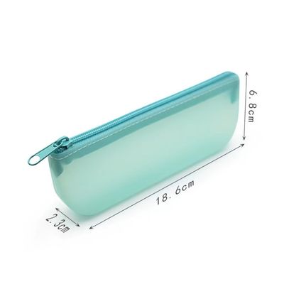 19*7*2.8cm Outils de stylo pour étudiants Sac de rangement en silicone avec logo personnalisé
