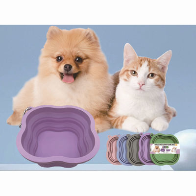 Cuvette pour chien de compagnie de 500/1000 ml de capacité de silicone portable et écologique