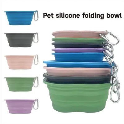Cuvette pour chien de compagnie de 500/1000 ml de capacité de silicone portable et écologique