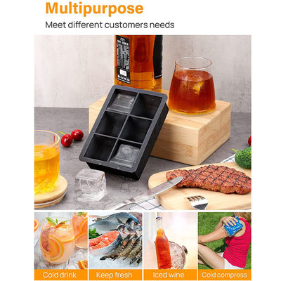 Fonction de moulage de glace Carré plateaux de glace en silicone pour cocktails de whisky Bourbon
