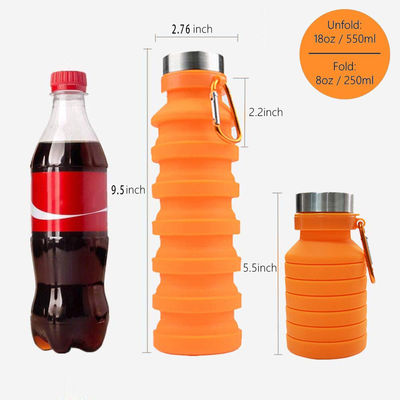 Bouteille de sport en silicone portable pour les voyages, salle de sport, camping, étanche et pliable