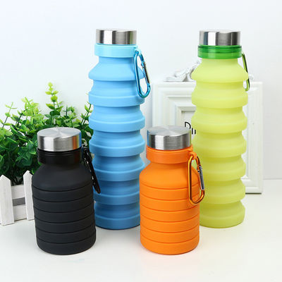 Bouteille de sport en silicone portable pour les voyages, salle de sport, camping, étanche et pliable