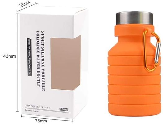 Bouteille de sport en silicone portable pour les voyages, salle de sport, camping, étanche et pliable