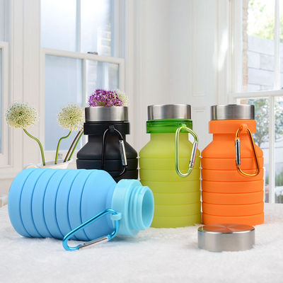 Bouteille de sport en silicone portable pour les voyages, salle de sport, camping, étanche et pliable
