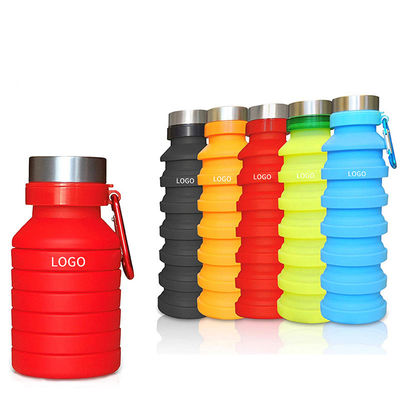 Bouteille de sport en silicone portable pour les voyages, salle de sport, camping, étanche et pliable