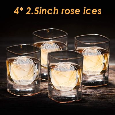 Fabricant de billes de glace en silicone rose à libération facile Grand cube de glace pour plateaux de collations de cocktail