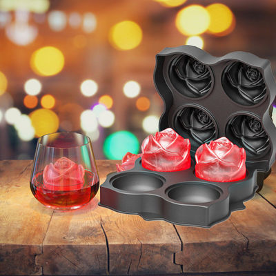 Fabricant de billes de glace en silicone rose à libération facile Grand cube de glace pour plateaux de collations de cocktail