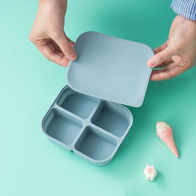 Contenant de stockage de nourriture pour bébés en silicone Forme rectangulaire Micro-ondes sans danger sans BPA Reutilisable