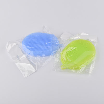 Brosse à laver les assiettes en éponge en silicone à double face pour le nettoyage de cuisine résistant aux taches