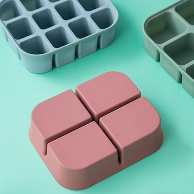 Contenant de stockage de nourriture pour bébés en silicone Forme rectangulaire Micro-ondes sans danger sans BPA Reutilisable