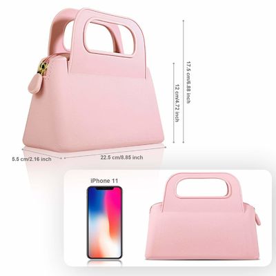Sacoche à fermeture à glissière en silicone personnalisée colorée pour le stockage de cosmétiques et de produits de toilette pour femmes