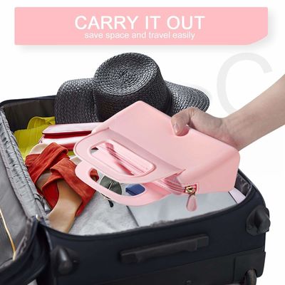 Sacoche à fermeture à glissière en silicone personnalisée colorée pour le stockage de cosmétiques et de produits de toilette pour femmes