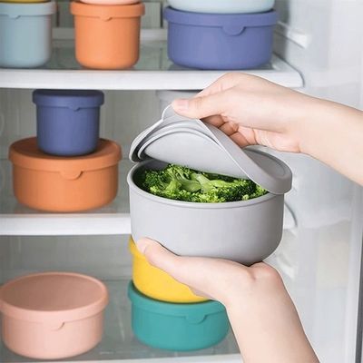 Cuisine rangement des aliments boîte à lunch en silicone ronde Boîte à Bento sans BPA et à conserver fraîche
