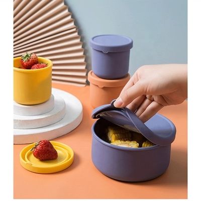 Cuisine rangement des aliments boîte à lunch en silicone ronde Boîte à Bento sans BPA et à conserver fraîche