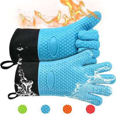 Gants à double four pour cuisine cuisine barbecue cuisson cuisson gants à main en silicone résistant à la chaleur