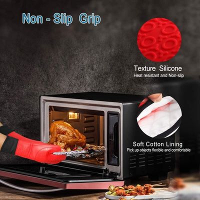 Gants à double four pour cuisine cuisine barbecue cuisson cuisson gants à main en silicone résistant à la chaleur