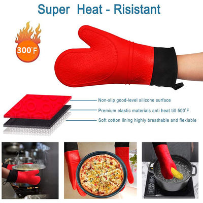 Gants à double four pour cuisine cuisine barbecue cuisson cuisson gants à main en silicone résistant à la chaleur