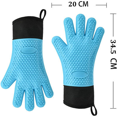 Gants à double four pour cuisine cuisine barbecue cuisson cuisson gants à main en silicone résistant à la chaleur