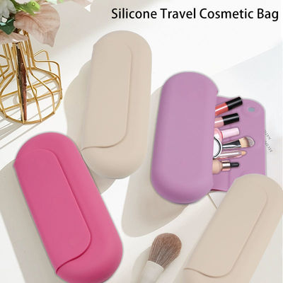 Logo personnalisé organisateur cosmétique de voyage en silicone pour femmes et filles