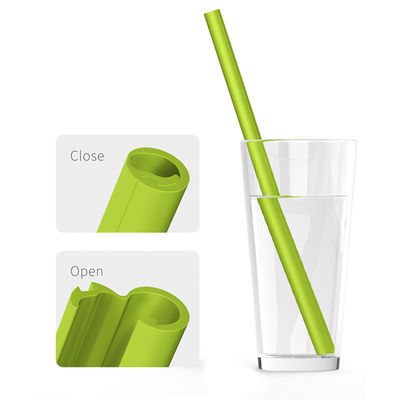 Shenzhen vend de la paille ouverte en silicone sans BPA pour les voyages couleur personnalisée 230*11mm/17g