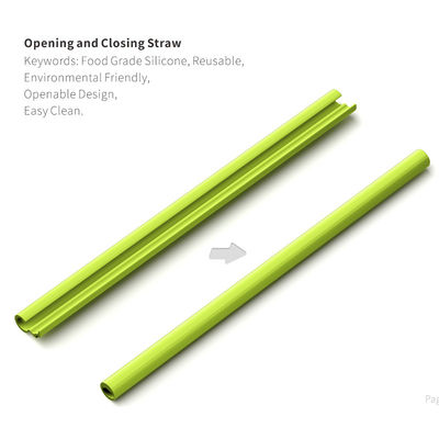 Shenzhen vend de la paille ouverte en silicone sans BPA pour les voyages couleur personnalisée 230*11mm/17g