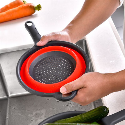 Outils de cuisine panier ronde colander pliable évier fileteur ensemble avec poignée PP TPR