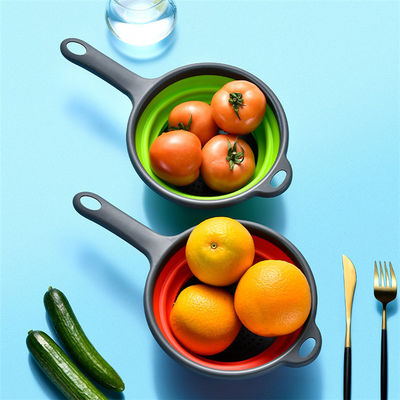 Outils de cuisine panier ronde colander pliable évier fileteur ensemble avec poignée PP TPR