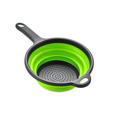 Outils de cuisine panier ronde colander pliable évier fileteur ensemble avec poignée PP TPR
