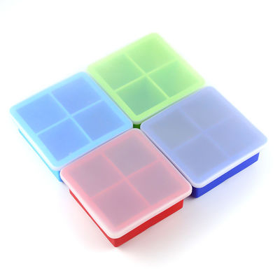 Logo personnalisé 116g Bpa Free Silicone Ice Cube Tray avec le couvercle et la forme de la fourchette de moule