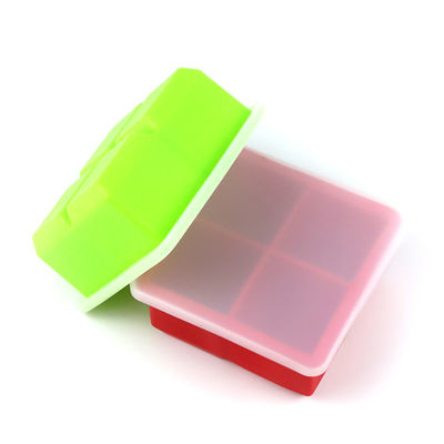 Logo personnalisé 116g Bpa Free Silicone Ice Cube Tray avec le couvercle et la forme de la fourchette de moule