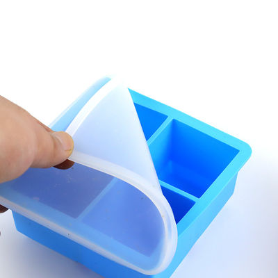 Logo personnalisé 116g Bpa Free Silicone Ice Cube Tray avec le couvercle et la forme de la fourchette de moule