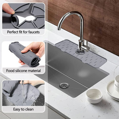 Appareils de table de cuisine à domicile Garde anti-éclaboussures d'évier en silicone noir avec conception absorbante d'eau