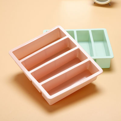 4 grilles multicolores plateaux à glaçons moules en silicone de qualité alimentaire 17*14.3*3.6cm