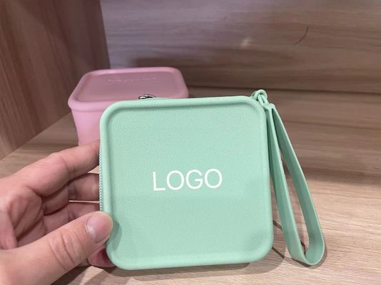 Boîte de rangement de bijoux personnalisée 100% sac de maquillage en silicone de qualité alimentaire pour sacs de filles