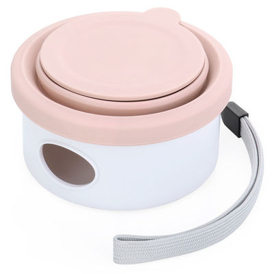 Bocal d'eau pliable pour animaux de compagnie 3 en 1 avec couvercle et conception pliable