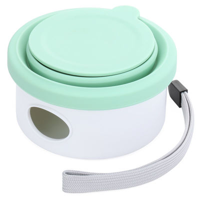 Bocal d'eau pliable pour animaux de compagnie 3 en 1 avec couvercle et conception pliable