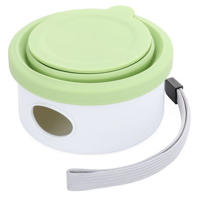 Bocal d'eau pliable pour animaux de compagnie 3 en 1 avec couvercle et conception pliable