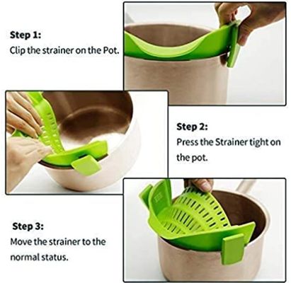 Les pinces de silicone réglables sont parfaites pour les ustensiles, les filtres et les pots.