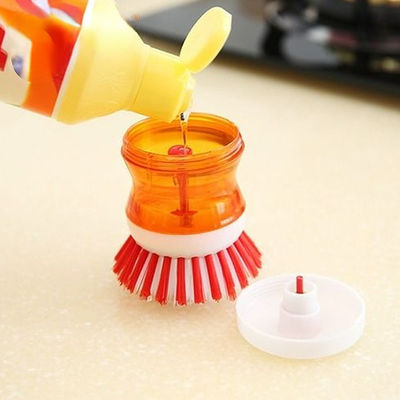 Brosse de nettoyage de cuisine avec poignée ABS Dispensateur de savon en plastique Brosse à vaisselle