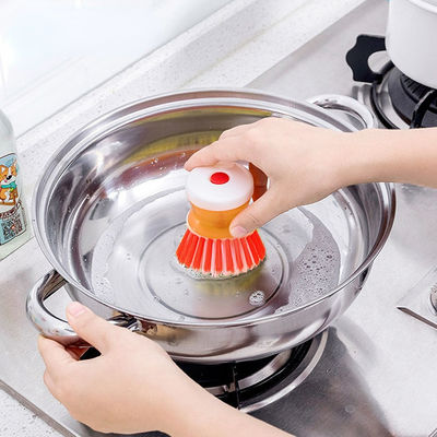 Brosse de nettoyage de cuisine avec poignée ABS Dispensateur de savon en plastique Brosse à vaisselle