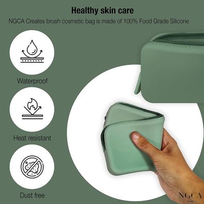 Organisateur d' articles de voyage essentiels Design flexible Sac de maquillage en silicone pour femmes étanche