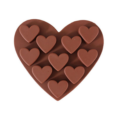 Moule de savon rouge foncé jetable pour 10 fournitures de cuisine en chocolat en forme de cœur