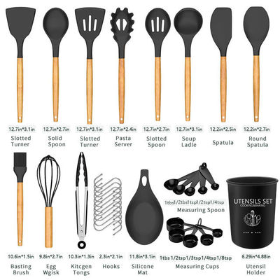 24 pièces de poignée en bois antiadhésif en silicone, avec des options personnalisées